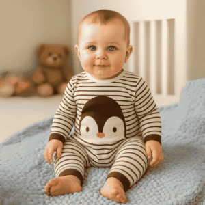 Baby penguin rompers