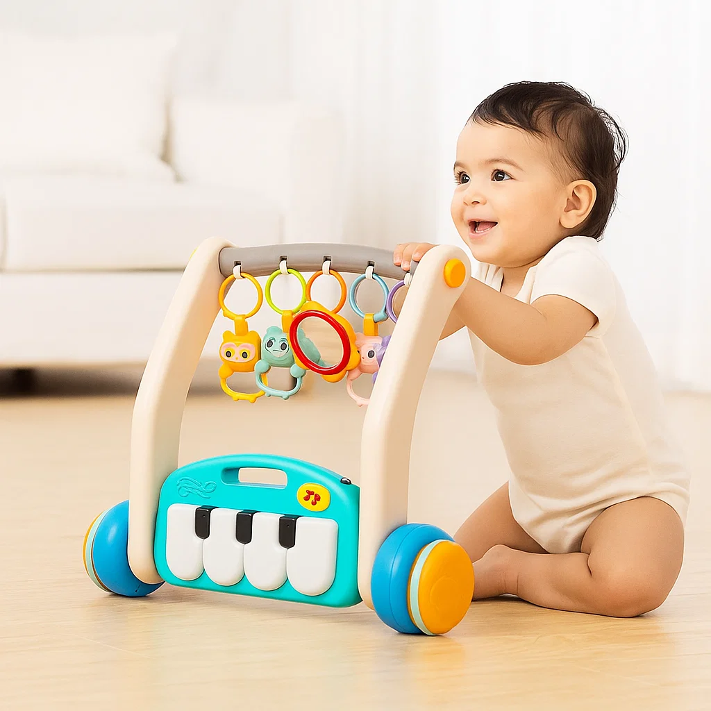 2-In-1 Baby Musical Piano Playmat & Walker